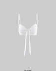 Rase le sol Apricot Lace-Layered Tie-Front Knit Camisole Set