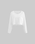 WARDEN EDGE Off-Shoulder Cropped Long Sleeve T-Shirt