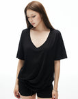 IAMXIAA T-shirt décontracté à col en V ample