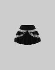 Rase le sol Romantic Lace Ruffle Long Sleeve Top & Layered Mini Skirt Set