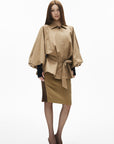 IAMXIAA Veste trench décontractée à ceinture