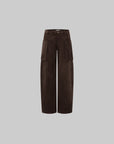 IAMXIAA Corduroy Wide Leg Cargo Pants with Utility Pockets