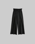 DOINDULGE High-Waist Pleated Pinstripe Wide Leg Trousers