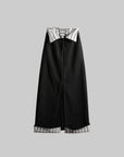 DOINDULGE High-Waist Structured Maxi Skirt with Contrast Hem