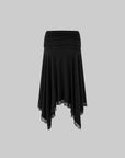 IAMXIAA Jupe midi asymétrique à bordure en dentelle