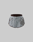 Rase le sol Distressed Ribbed Cotton Shorts - PINKPARKS