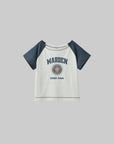 WARDEN EDGE Contrast Sleeve Emblem Tee - PINKPARKS