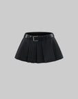 WARDEN EDGE Low-Rise Belted Pleated Mini Skirt