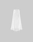 ROVENTE Ruffled Off-Shoulder Top & Draped Skirt Set