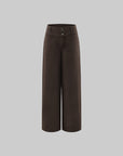 ROVENTE Wide Leg High Waist Pants – Relaxed Silhouette with Double Button Detail