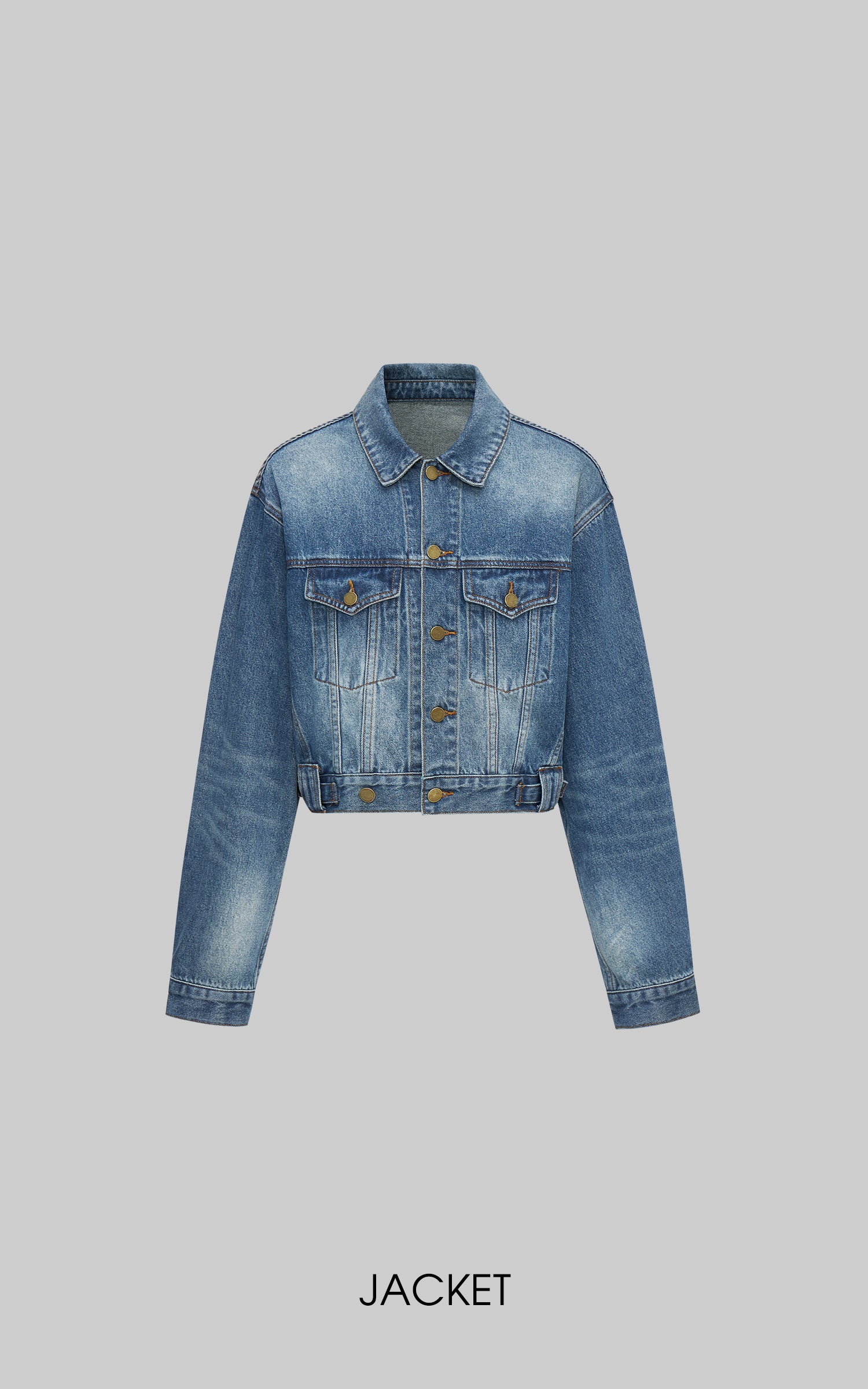 IAMXIAA Cropped Denim Jacket and Mini Skirt Set