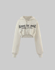 Rase le sol Gothic Embroidery Cropped Hoodie with Raw Edge Detail