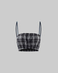 WARDEN EDGE Plaid Hooded Shirt Jacket with Matching Plaid Tube Top Set