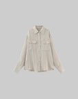ROVENTE Pinstripe Linen Shirt and Shorts Set with Relaxed Fit and Tailored Detailing