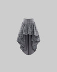 Rase le sol Plaid Tie-Front Top & Asymmetric Layered Skirt Set