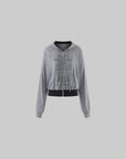 Rase le sol Sweat à capuche zippé imprimé & Ensemble pantalon de survêtement à jambe large