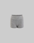 WARDEN EDGE Off-Shoulder Knit Sweater and Shorts Set - PINKPARKS