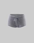 WARDEN EDGE Cable Knit Mini Shorts with Drawstring Waist