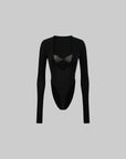 ROVENTE Deep V Cutout Bodysuit with Lace Bra Detail - PINKPARKS