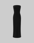 Rase le sol Minimalist Strapless Maxi Dress with Sculpted Elastic Contour
