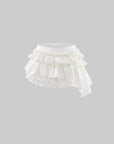 WARDEN EDGE Asymmetric Layered Ruffle Mini Skirt