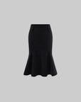 ROVENTE Blazer Structuré Court & Ensemble Jupe Midi Évasée Tailleur Noir Deux Pièces