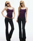 IAMXIAA Soft Stretch Lace Detail Fitted Cami Top