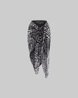0122STEPLL Sheer Zebra Layered Low-Rise Maxi Skirt Three-Piece Set