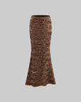 ROVENTE Sequin Mermaid Maxi Skirt with High Waist and Body-Hugging Silhouette