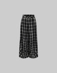 WARDEN EDGE Distorted Plaid Wide-Leg Trousers - PINKPARKS
