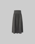 IAMXIAA High-Rise Gathered Maxi Skirt with Raw Hem Detail