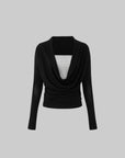 IAMXIAA Draped Deep V Long Sleeve Top