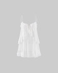 0122stepll Sheer Ruffle Tie Camisole Top