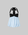 IAMXIAA Contrast Sweetheart Halter Bubble Babydoll Cami Top