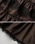 DOINDULGE Textured Tiered Maxi Skirt with Embroidery & Smocked Waist