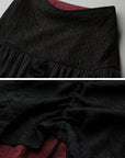 DOINDULGE Layered Draped Panel Gothic Maxi Skirt