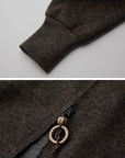 DOINDULGE Structured Wool Jacket with Raw-Edge Collar Detail