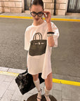 0122stepll T-shirt oversize à imprimé sac
