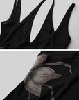 DOINDULGE Faux Layered Halter Strappy Knit Tank Top