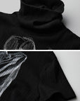 DOINDULGE High Stretch Ribbed Graphic T-Shirt