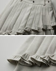 DOINDULGE Layered Pleated Panel Flared Trousers