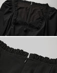 DOINDULGE ゴシックレースパネルフィットウエストマキシドレス