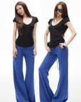 IAMXIAA Low-Rise Drawstring Wide Leg Sweatpants