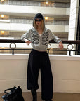 0122stepll Oversized Drawstring Wide-Leg Adjustable Hem Utility Pants