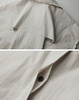 DOINDULGE Ruffled Stand Collar Flared Sleeve Shirt
