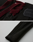 DOINDULGE High Waist Structured Studded Slim Denim Pants
