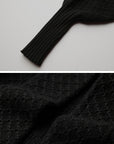 DOINDULGE Textured Knit Long Cardigan with Draped Silhouette