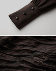 DOINDULGE Textured Ruched Shirt Dress