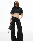 IAMXIAA Low-Rise Wide Leg Cargo Pants