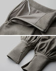 DOINDULGE Pantalon bouffant plissé à taille asymétrique